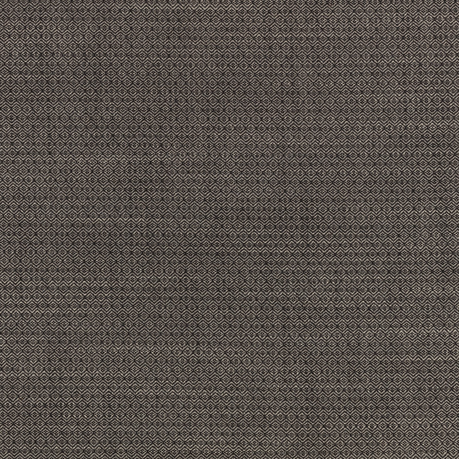 Close view of dark gunmetal-grey textile with a tightly woven miniature diamond lattice