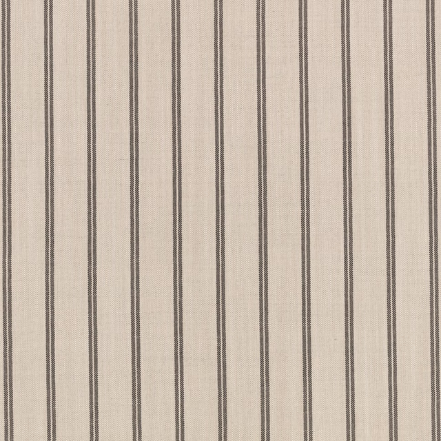Warm sand textile with narrow charcoal vertical stripes and a fine woven texture