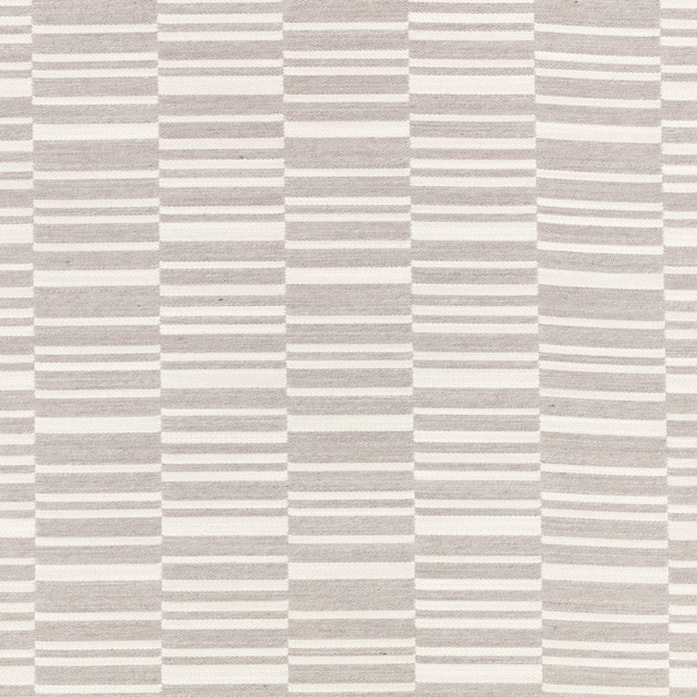 Pale grey-beige woven textile with irregular horizontal blocks and soft tonal texture