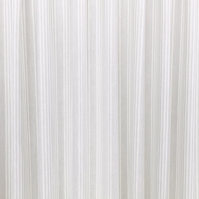 Pale silver-grey sheer with fine irregular vertical white stripes