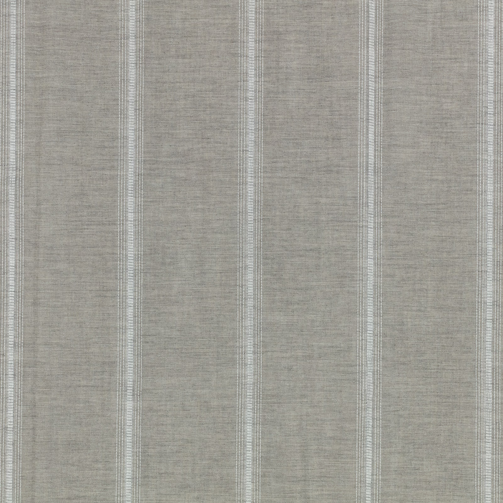 Cool gunmetal-grey sheer with closely spaced pale vertical stripes and fine slub texture