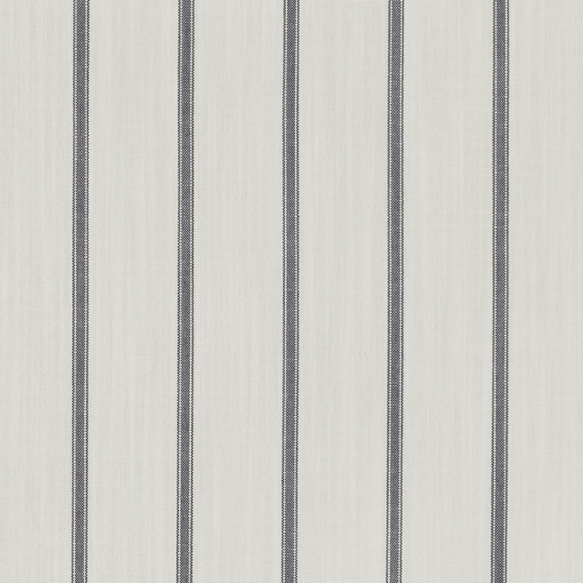 Pale ivory fabric with narrow carbon-grey ticking stripes and a fine woven texture