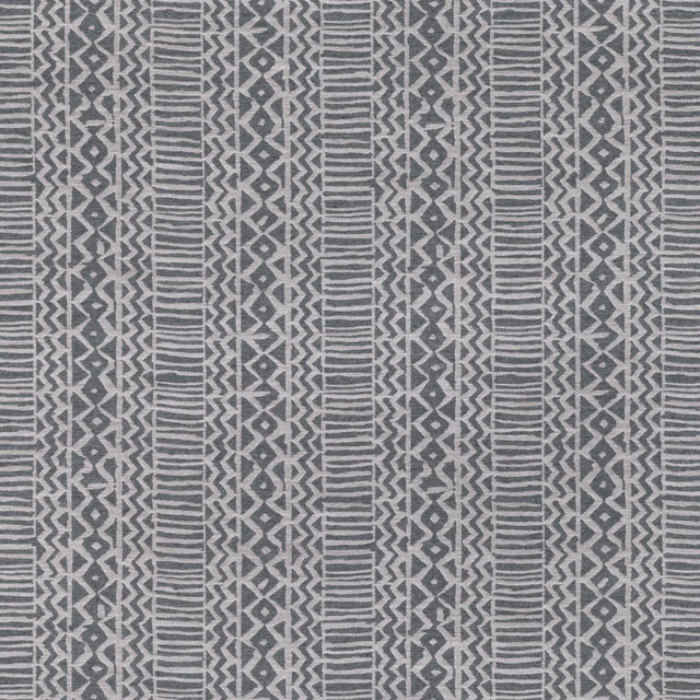 Muted driftwood taupe woven swatch with vertical zigzags and narrow striped bands
