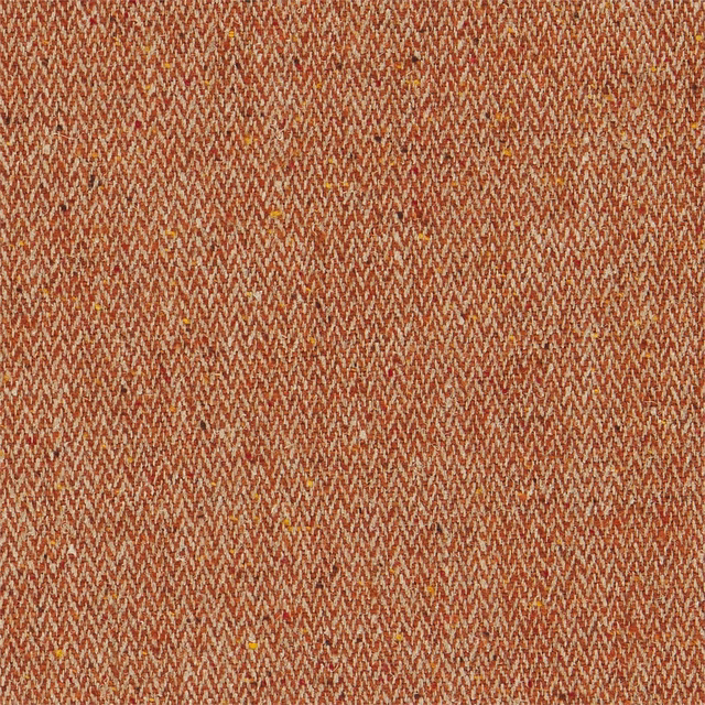 Warm saffron and rust herringbone weave with fine cream chevrons