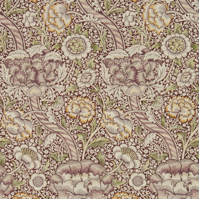 Wine wallpaper with saffron flowers, cream foliage and olive leaves in a dense repeat