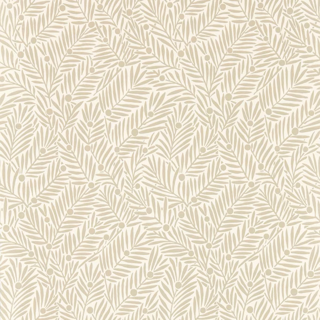 Rice Paper wallpaper with pale sage leafy sprigs and small berry motifs