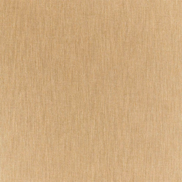 Warm ochre woven fabric with subtle fine vertical striations and softly varied tan texture