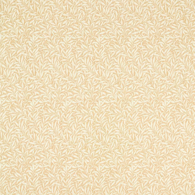 Warm sunflower ground with dense cream willow leaves in a finely textured weave