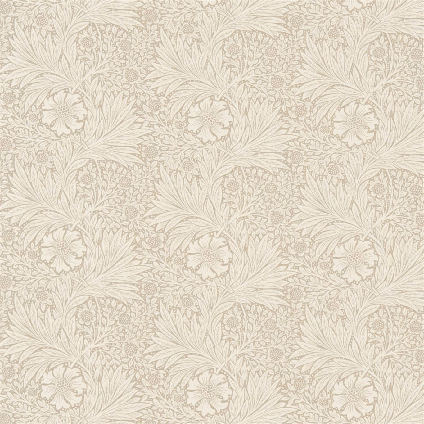 Pale marigold and ivory botanical foliage with finely drawn flowers
