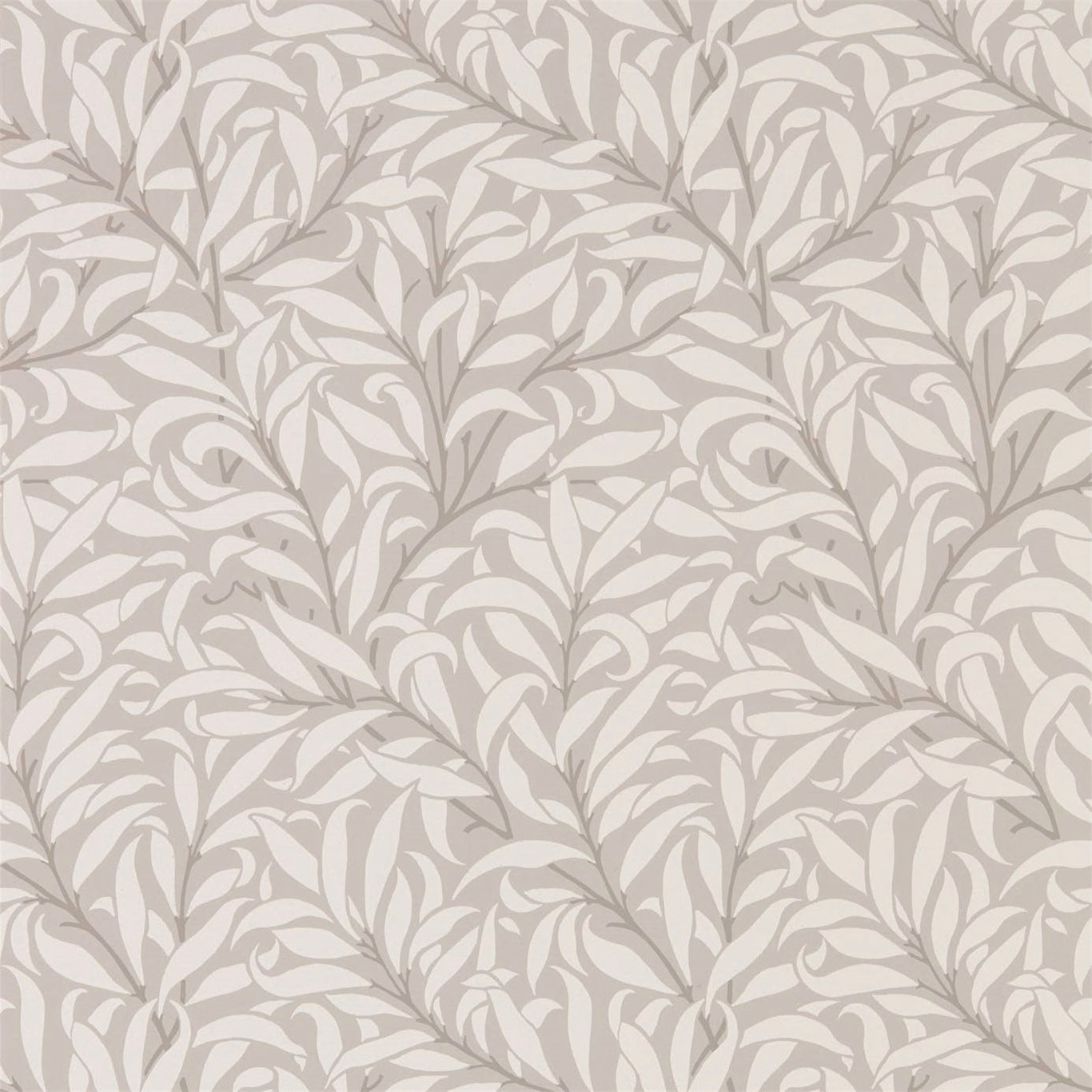 Low-contrast dove-grey leafy boughs on an ivory ground
