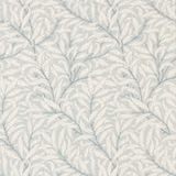 Eggshell wallpaper with chalk-grey leafy branches in a repeating botanical pattern