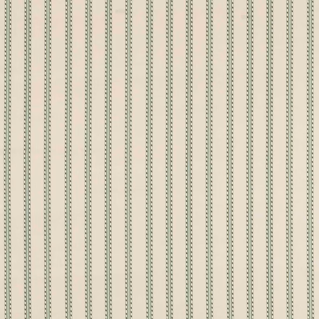 Fine sage dotted stripes on a softly textured linen-coloured ground