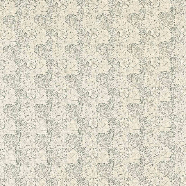 Pale soft teal outdoor fabric with fine ivory floral sprays in a small repeat
