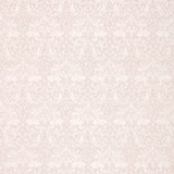 Faded sea-pink floral scrolls woven over a pale ivory ground