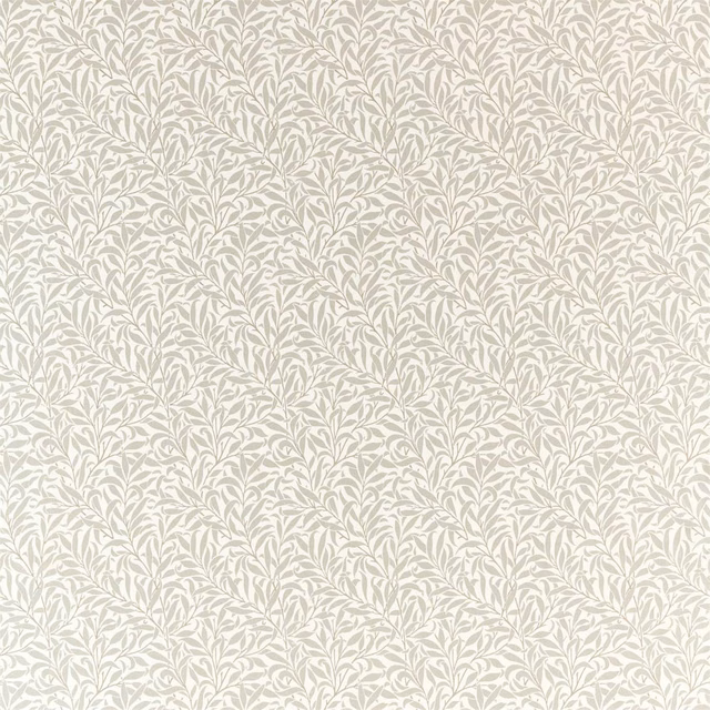 Silver-grey willow branches densely printed across an ivory textile ground