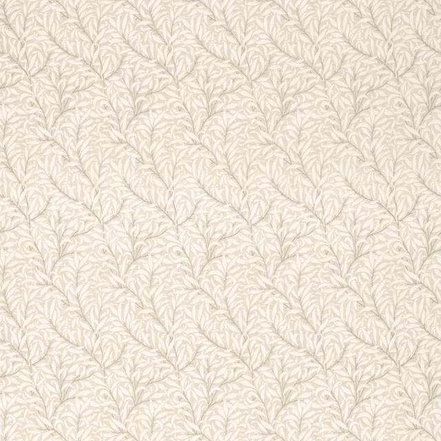 Ivory linen ground with fine warm taupe willow branches and leaves