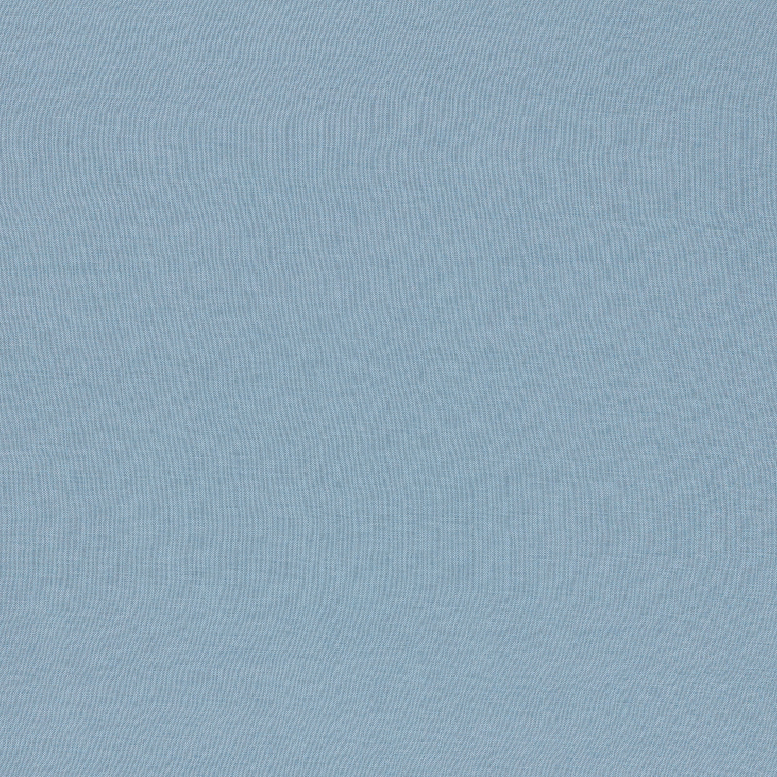 Close-up of muted May blue plain weave with fine, softly varied textile grain
