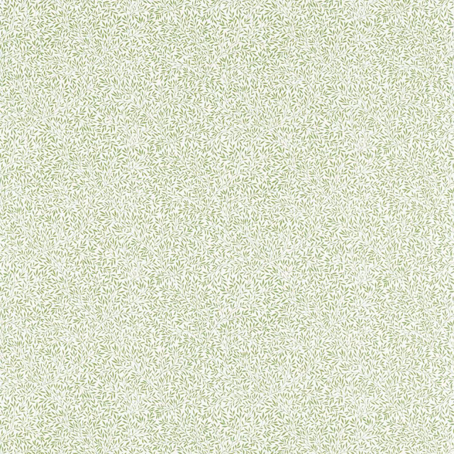 Pale sage green botanical leaf scatter on an ivory fabric ground