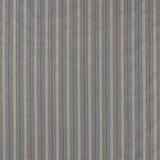 Muted blue-grey striped textile with cream, stone and olive woven detailing