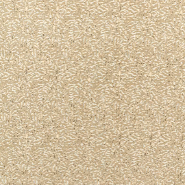 Pearwood beige velvet with finely repeated cream willow boughs and soft sheen