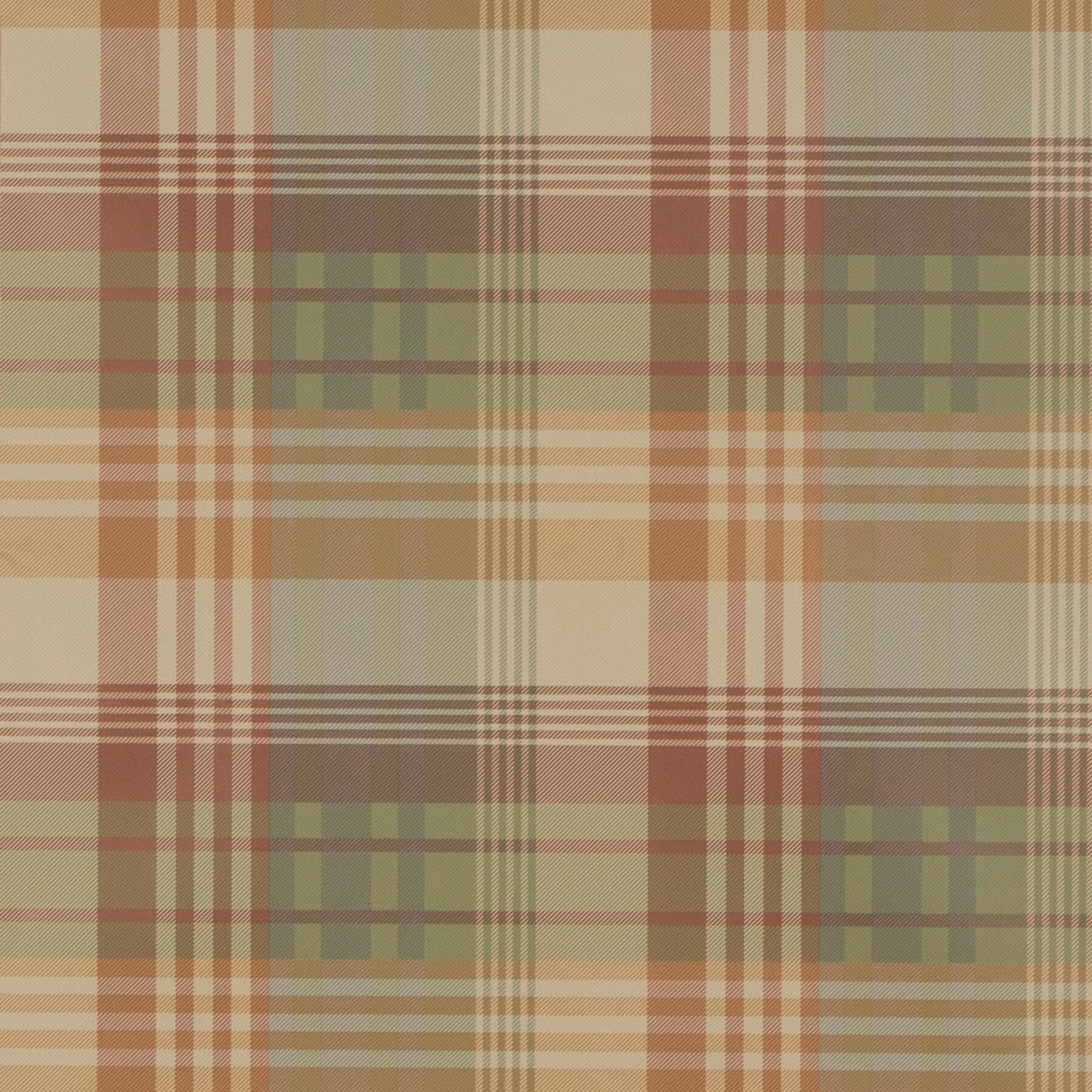 Muted mulberry, olive and tan tartan checks with fine horizontal and vertical striping