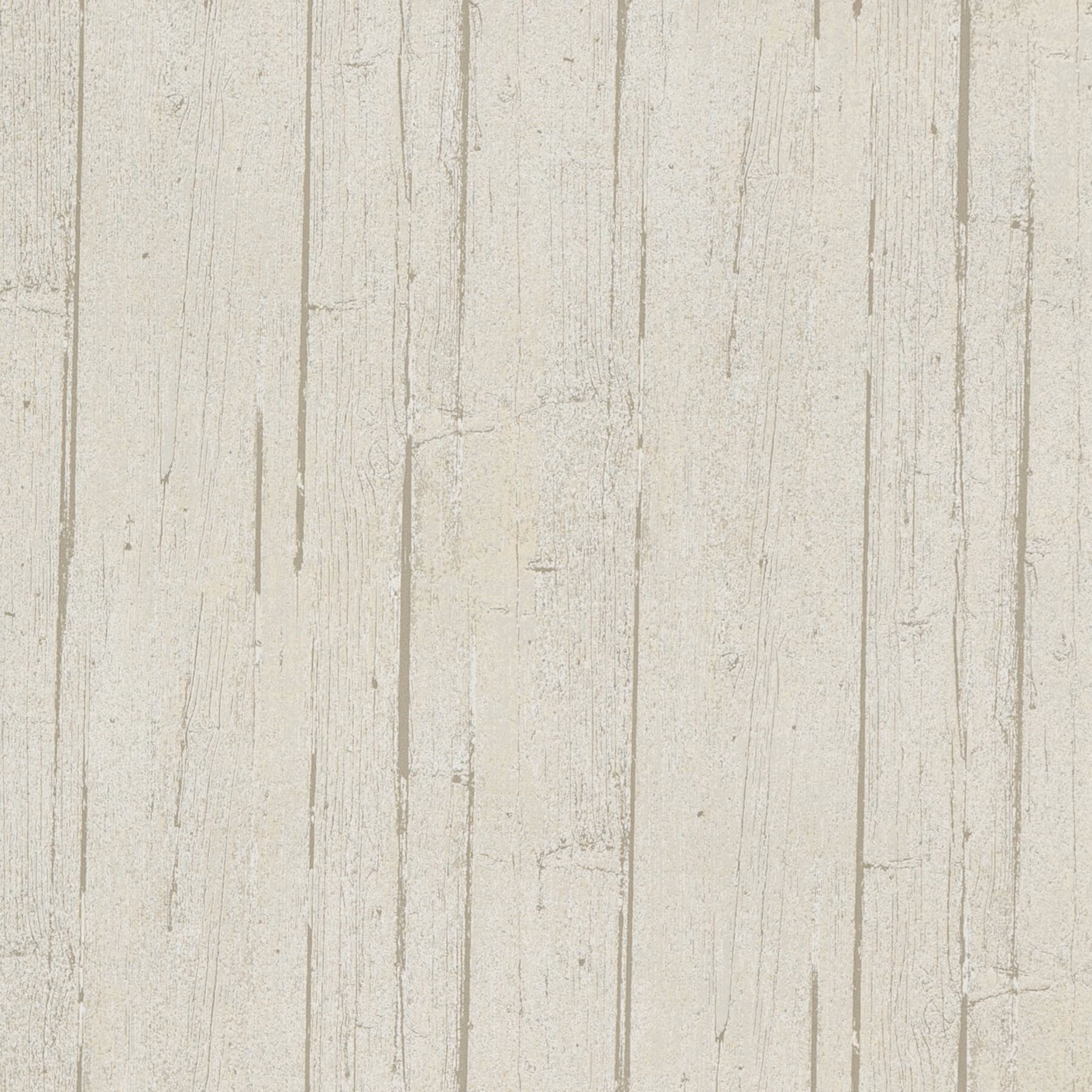 Pale dove-grey wallpaper with distressed vertical wood panels and fine grey grain lines