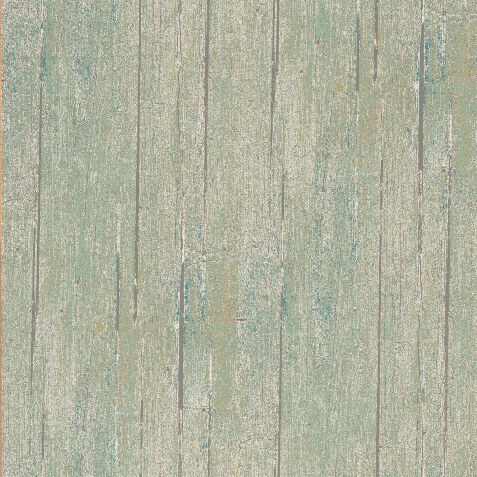 Weathered lichen-green wood planks with pale aqua and grey distressed grain