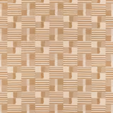Sand and cream woven check with irregular striped blocks and a softly textured surface