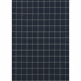 Dark indigo wool plaid with fine pale grey lines and a softly textured weave