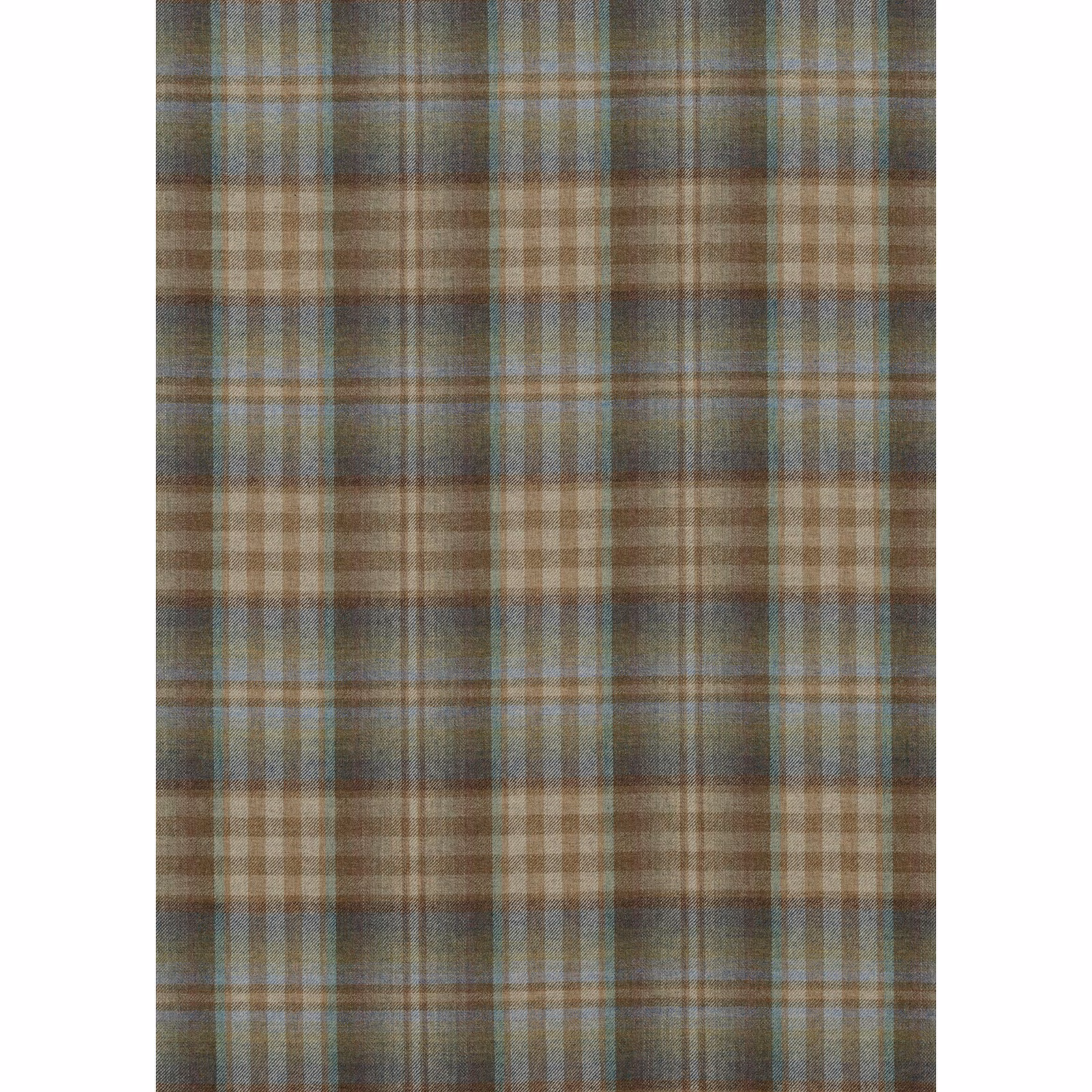 Olive, brown and heather wool plaid with softly blended checks and fine stripes
