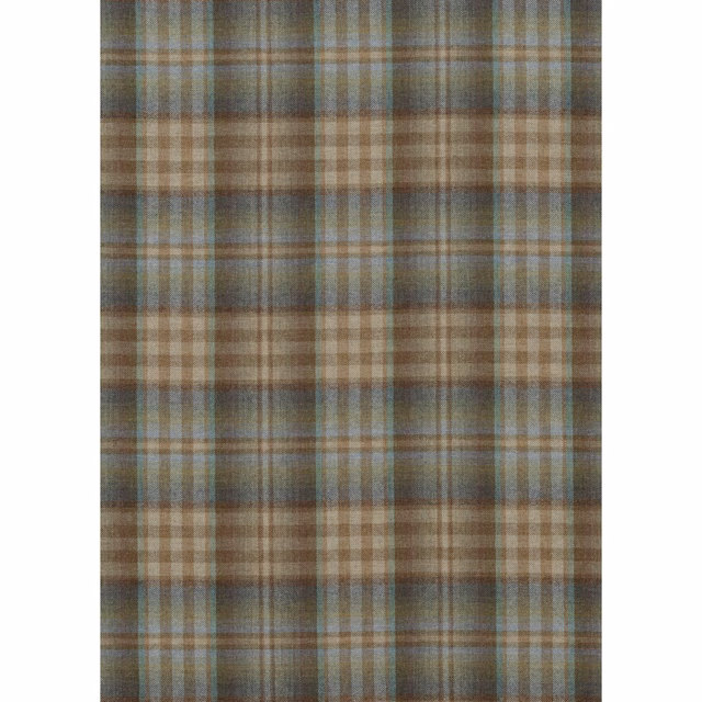 Olive, brown and heather wool plaid with softly blended checks and fine stripes