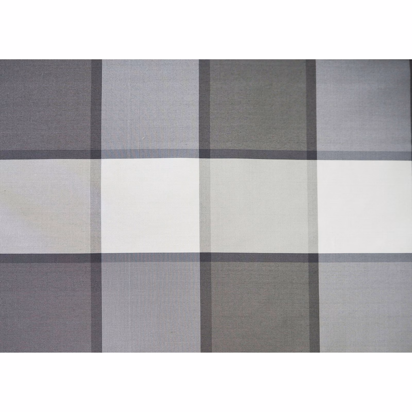 Argento silk swatch with oversized charcoal windowpane checks across silvery grey and ivory