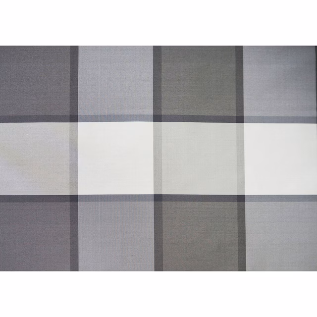 Argento silk swatch with oversized charcoal windowpane checks across silvery grey and ivory