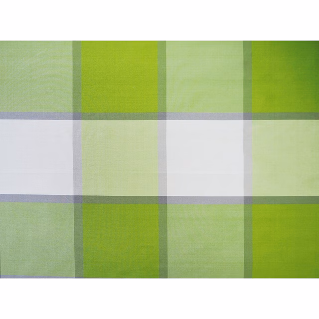 Pistachio and lime-green silk check with pale grey bands and fine texture