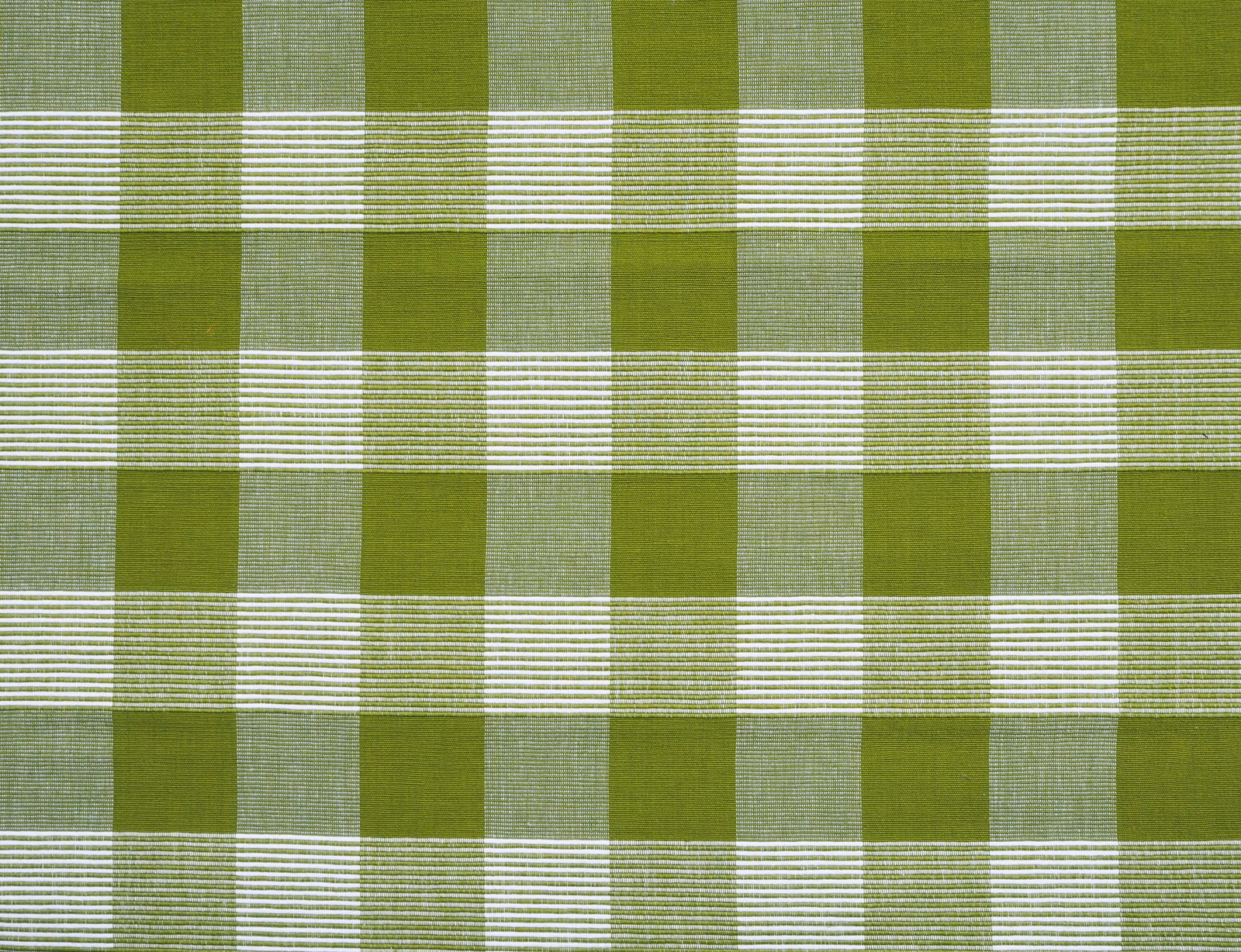 Pistachio and olive green woven check with fine pale horizontal stripes