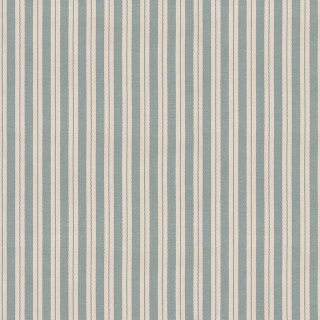 Muted blue and ivory narrow stripes on a softly textured wallpaper surface