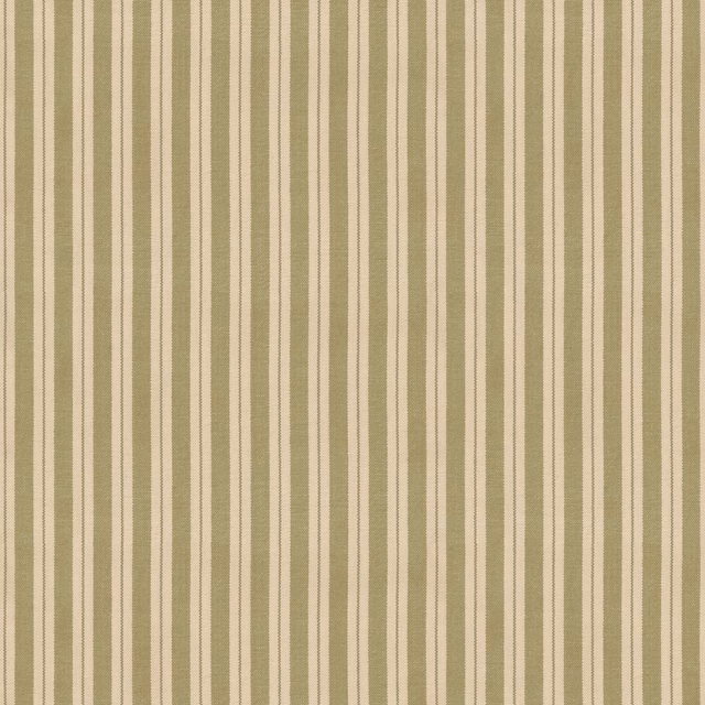 Muted lovat olive and cream narrow vertical stripes with a lightly textured surface