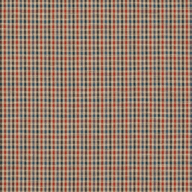 Muted red and blue small-check woven fabric with cream intersecting threads