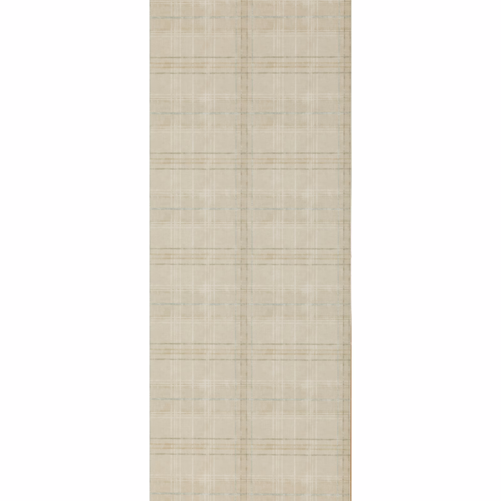 Pale stone beige wallpaper with a fine taupe-grey checked plaid and subtle texture