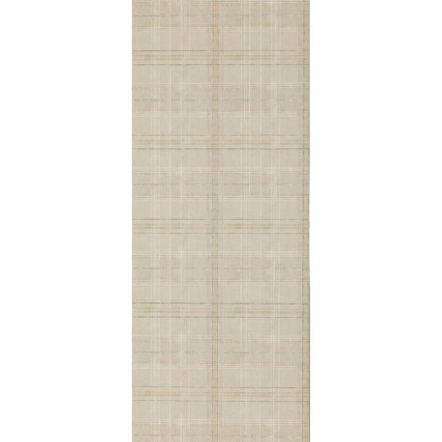 Pale stone beige wallpaper with a fine taupe-grey checked plaid and subtle texture