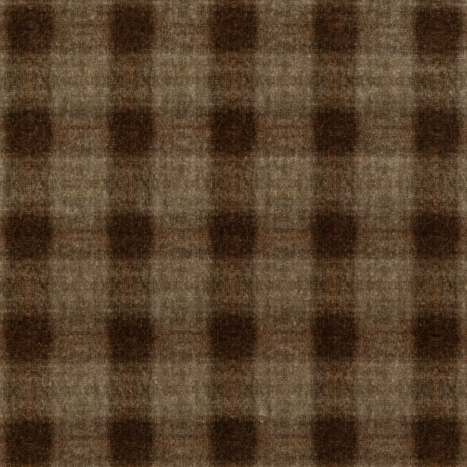 Smoky brown and taupe checked velvet with a softly mottled brushed texture