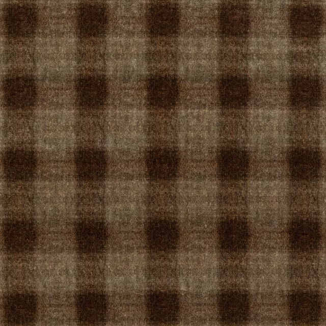 Smoky brown and taupe checked velvet with a softly mottled brushed texture