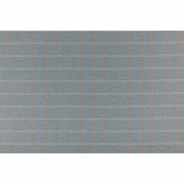 Soft teal wool check with fine taupe windowpane lines and subtle woven texture