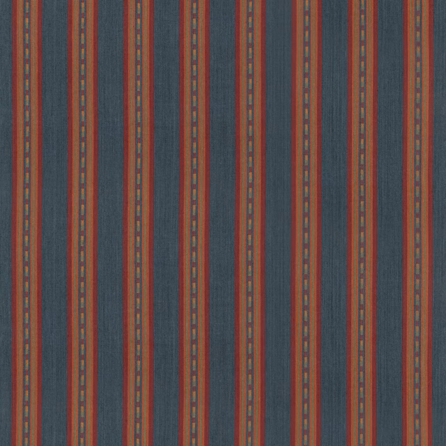 Deep teal striped weave with rust, ochre and red vertical accents