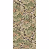 Charcoal wallpaper with layered sage leaves, taupe foliage and pale floral clusters
