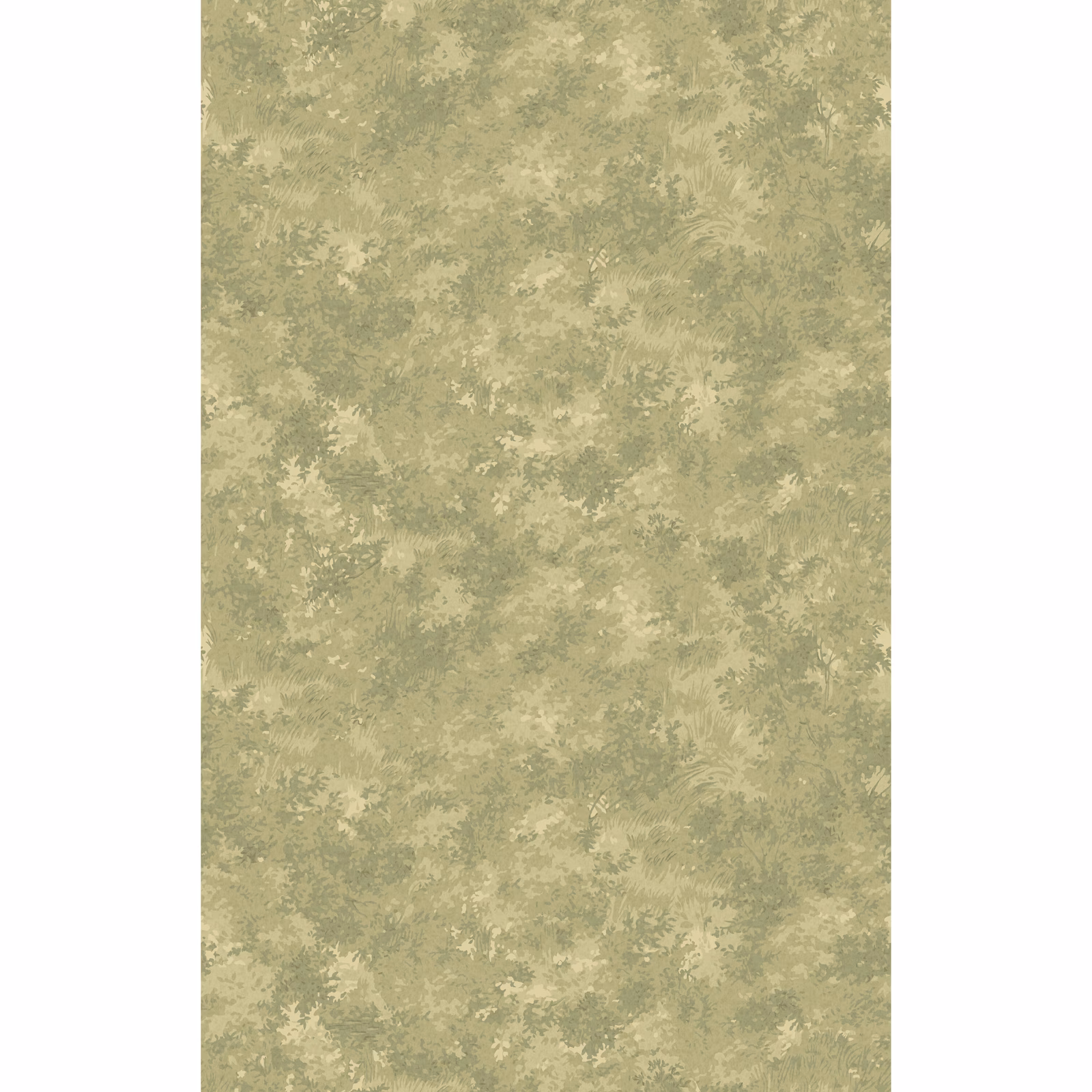 Misty moss-green wallpaper with softly mottled leafy botanical forms