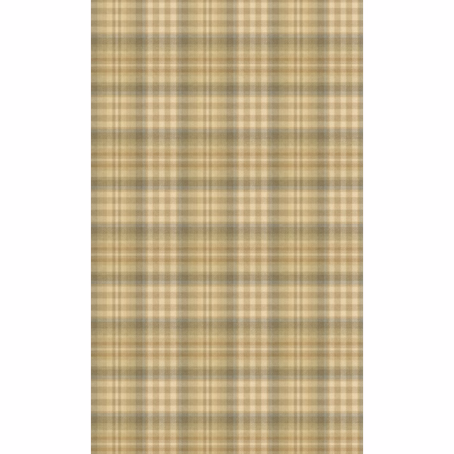 Muted sage and aqua plaid wallpaper with cream beige checks and layered woven-look texture