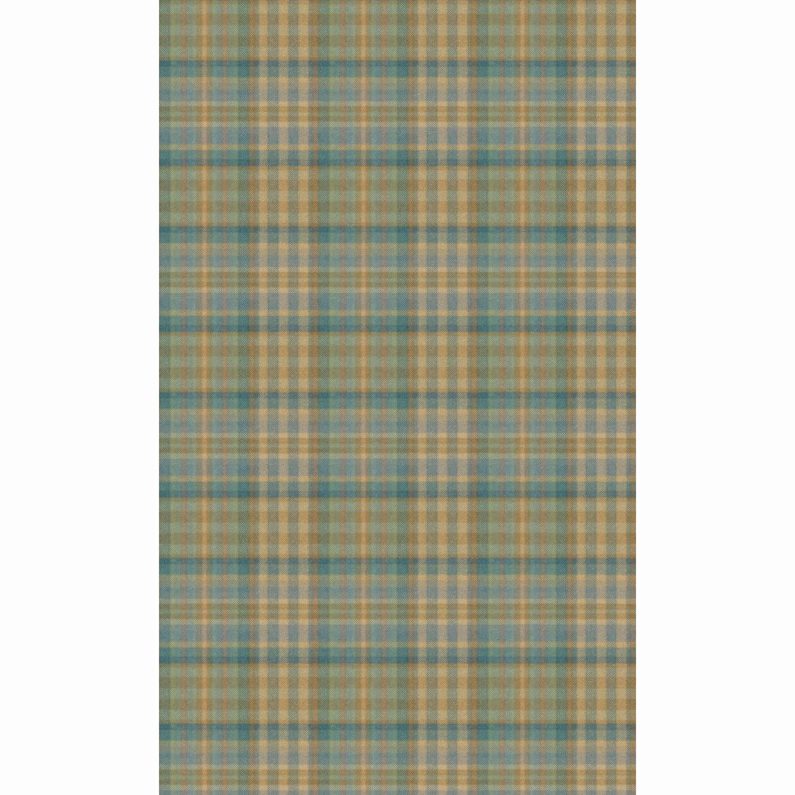 Muted teal, tan and olive plaid wallpaper with a fine layered check pattern
