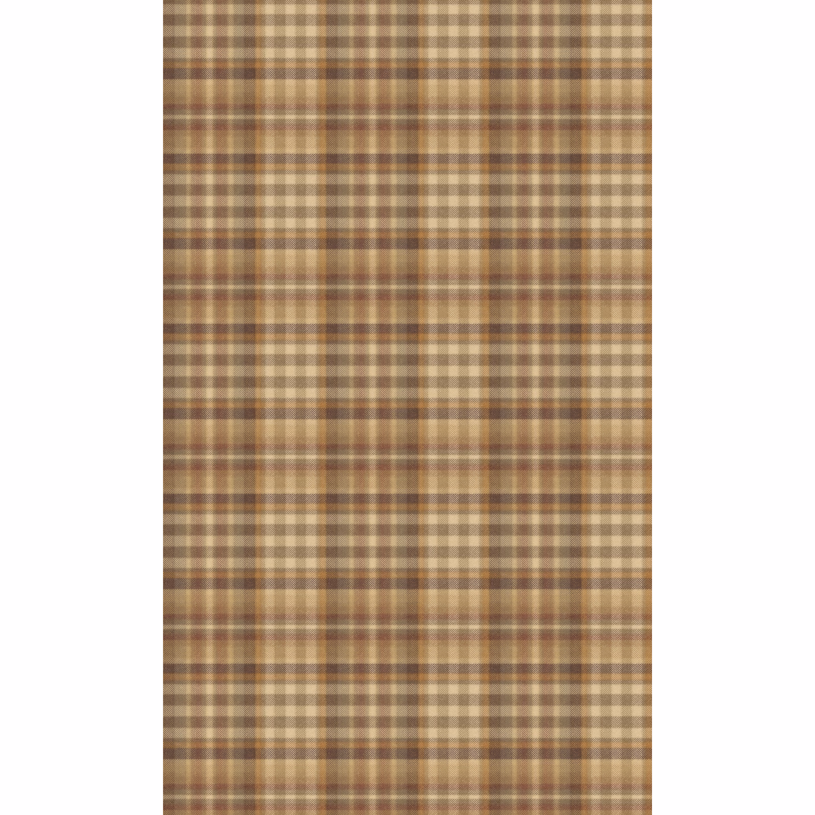 Muted woodsmoke brown plaid wallpaper with softly blurred taupe and cream checks