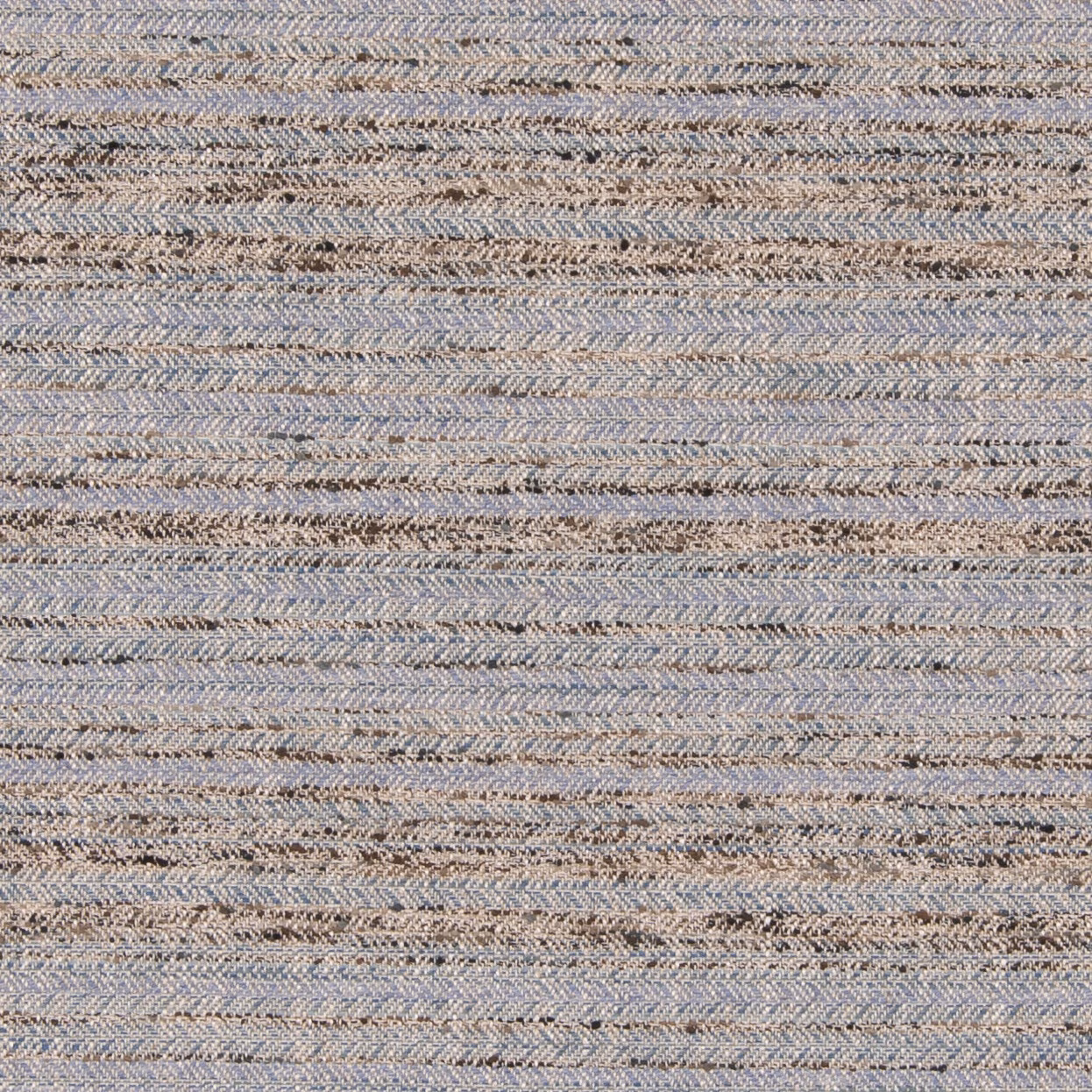 Muted blue-grey woven swatch with fine horizontal ribs and warm beige flecks